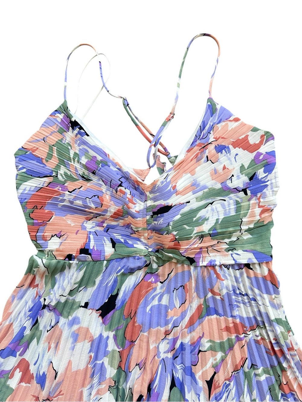 ASTR The Label Blyth Purple Coral Floral Pleated Dress – Size M - Picture 8 of 16